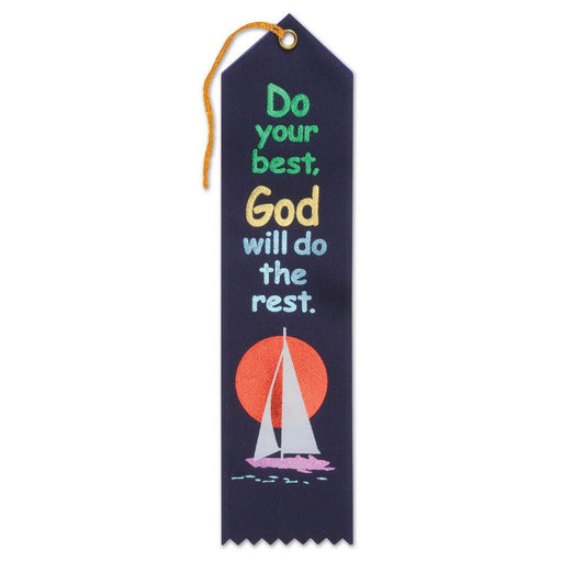 Do Your Best God Will Do The Rest Ribbon – 2" x 8" by Beistle for Religious Award Ribbons