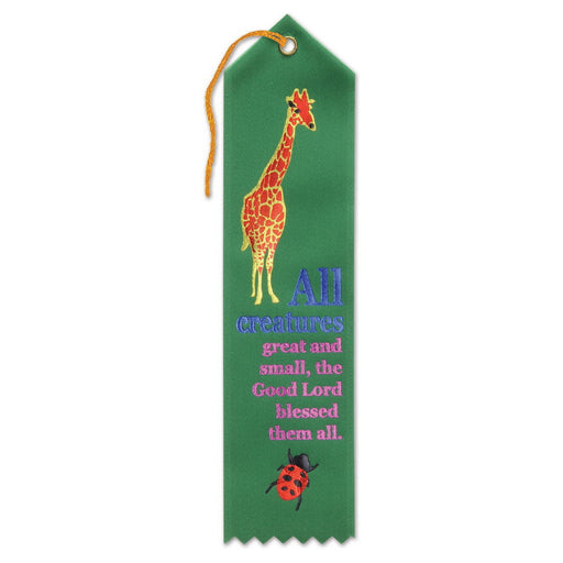 All Creatures Great And Small Ribbon – 2" x 8" by Beistle for Religious Award Ribbons