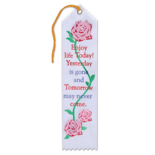 Enjoy Life Today Ribbon – 2" x 8" by Beistle for Religious Award Ribbons