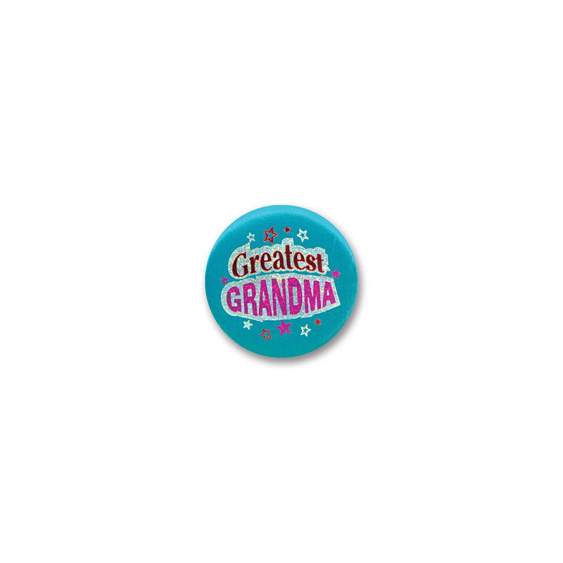 Greatest Grandma Satin Button – 2" – (1/Card) by Beistle for Mothers and Fathers Day Satin Buttons
