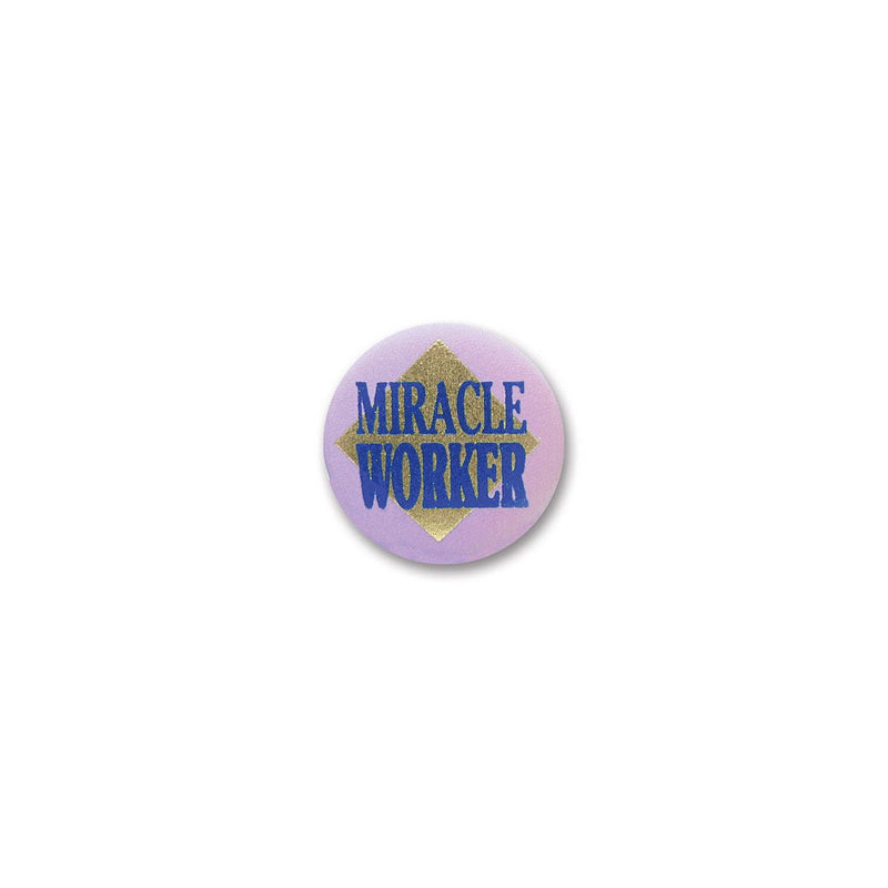 Miracle Worker Satin Button – 2" – (1/Card) by Beistle for General occasion Satin Buttons