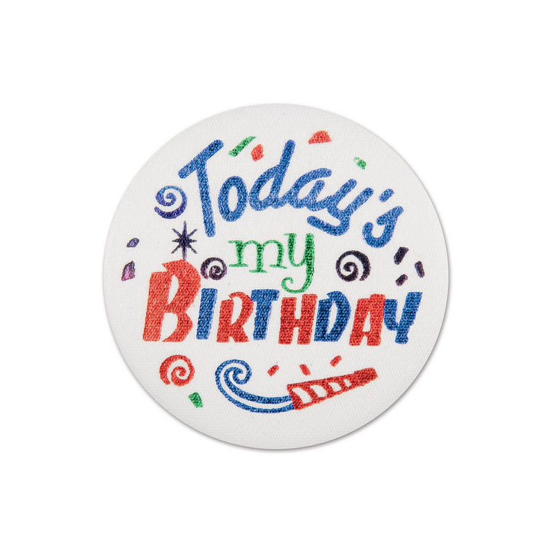 Today's My Birthday Satin Button – 2" – (1/Card) by Beistle Satin Buttons