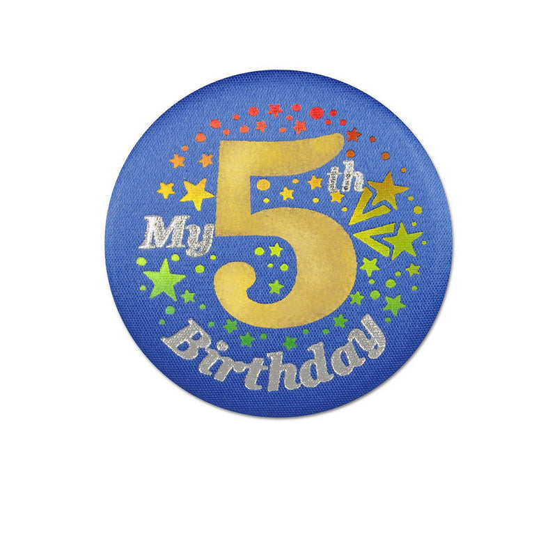 My "5th" Birthday Satin Button – 2" – (1/Card) by Beistle for Age-specific birthday Satin Buttons