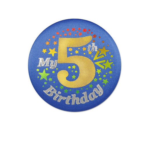 My "5th" Birthday Satin Button – 2" – (1/Card) by Beistle for Age-specific birthday Satin Buttons