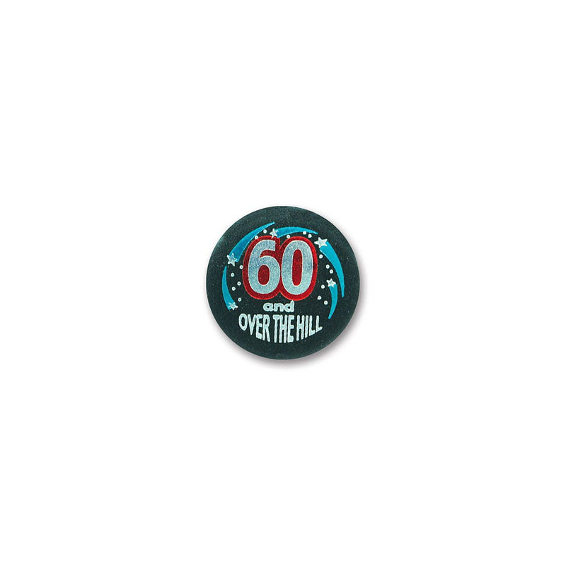 60 & Over The Hill Satin Button – 2" – (1/Card) by Beistle for Over-The-Hill Satin Buttons