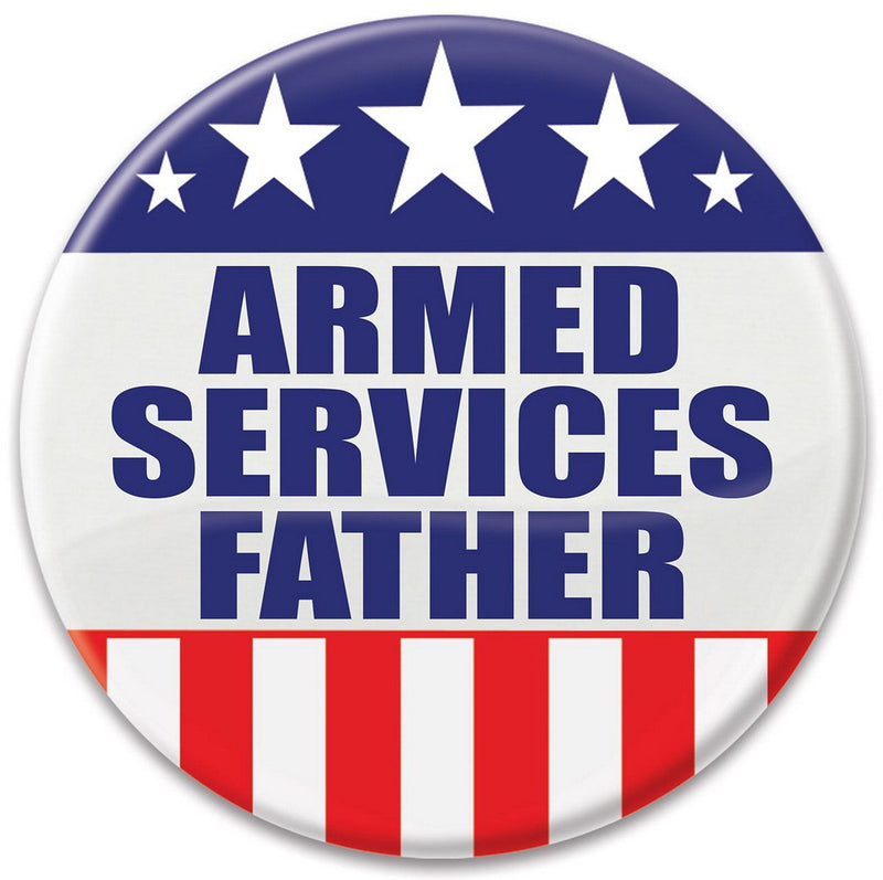 Armed Services Father Button – 2" – (1/Card) by Beistle for Patriotic Printed Buttons
