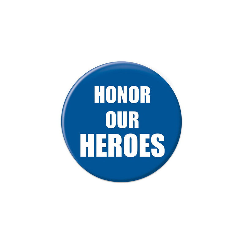 Honor Our Heroes Button – 2" – (1/Card) by Beistle for Patriotic Printed Buttons