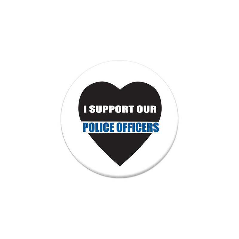 I Support Our Police Officers Button – 2" – (1/Card) by Beistle for Patriotic Printed Buttons