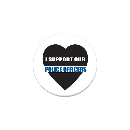 I Support Our Police Officers Button – 2" – (1/Card) by Beistle for Patriotic Printed Buttons