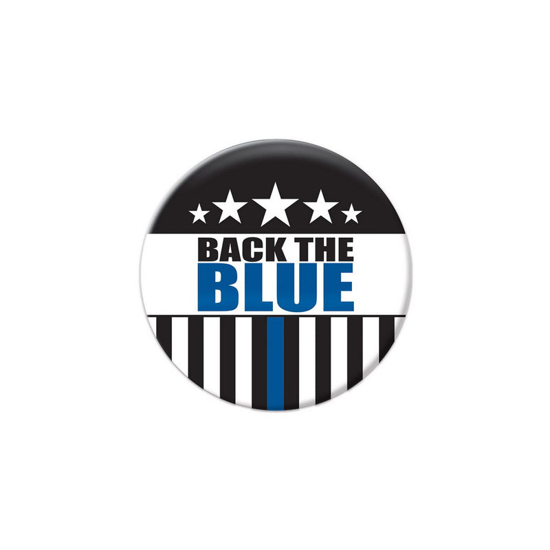 Back The Blue Button – 2" – (1/Card) by Beistle for Patriotic Printed Buttons