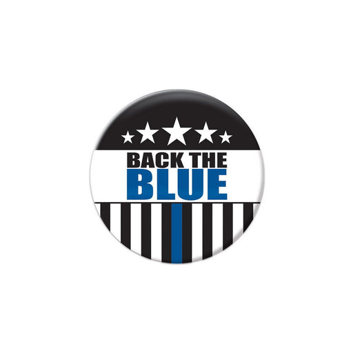 Back The Blue Button – 2" – (1/Card) by Beistle for Patriotic Printed Buttons