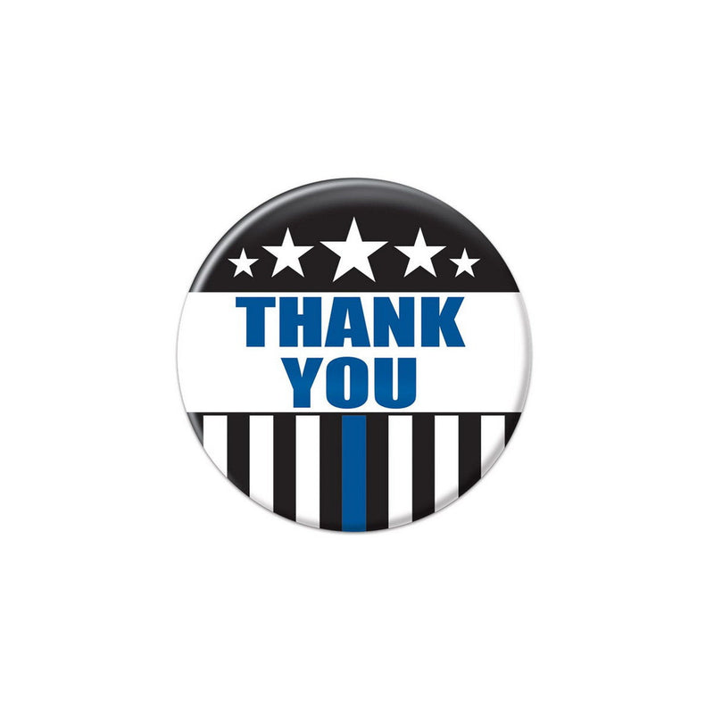 Thank You Law Enforcement Button – 2" – (1/Card) by Beistle for Patriotic Printed Buttons