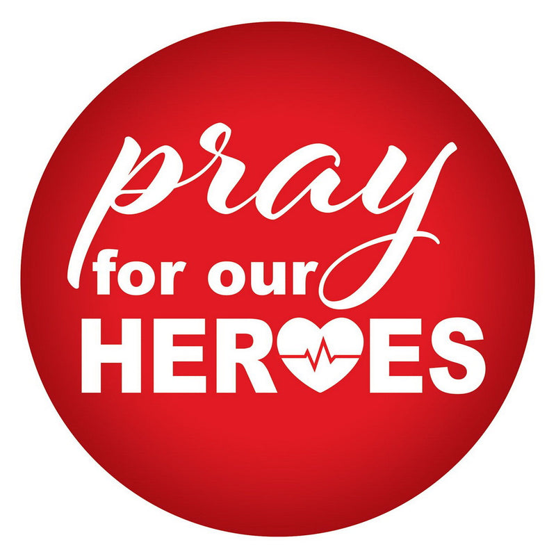 Pray For Our Heroes Button – 2" – (1/Card) by Beistle for Patriotic Printed Buttons