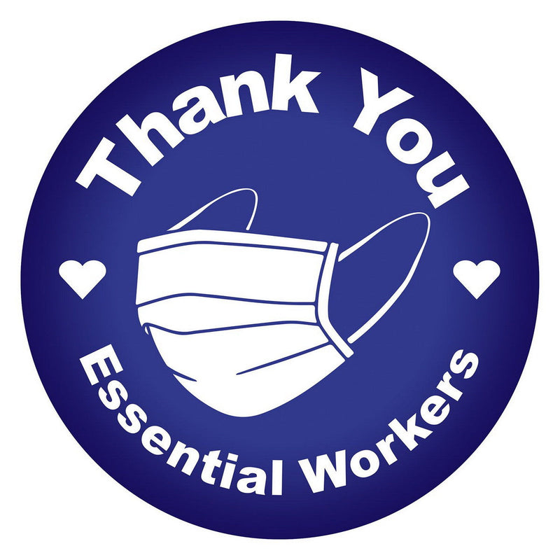 Thank You Essential Workers Button – 2" – (1/Card) by Beistle for Patriotic Printed Buttons