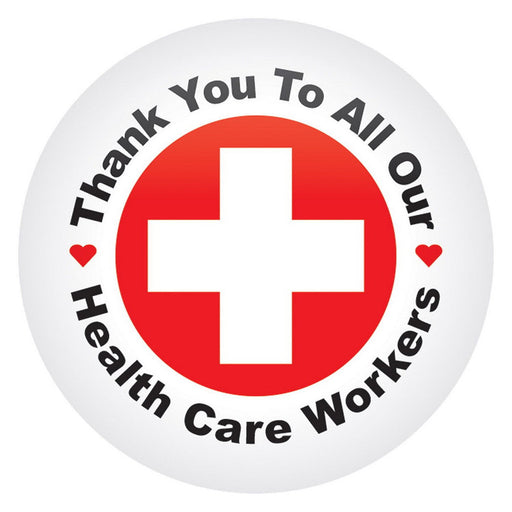 TY To All Our Health Care Workers Button – 2" – (1/Card) by Beistle for Patriotic Printed Buttons