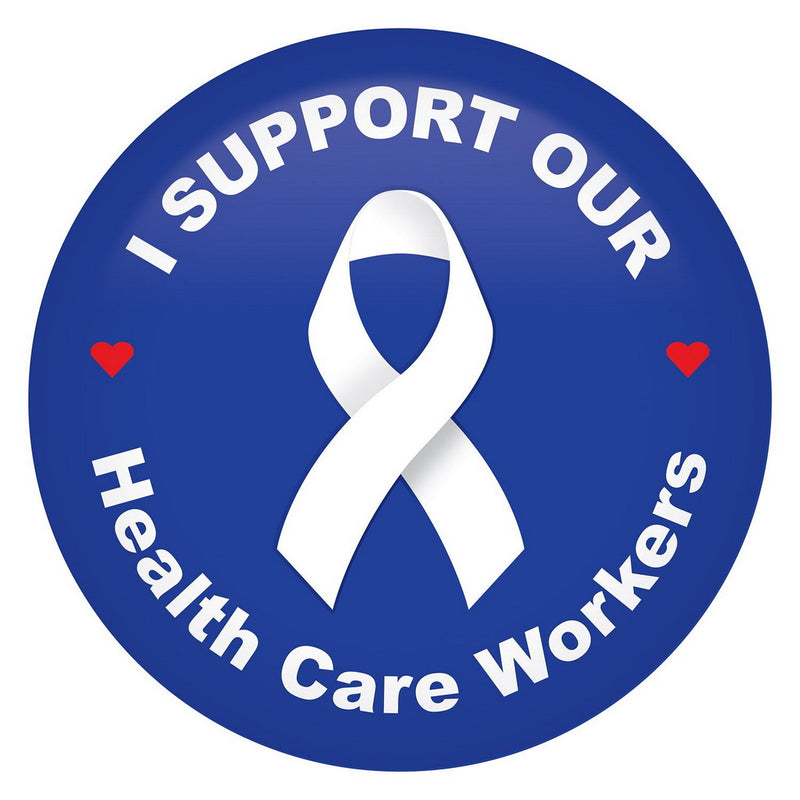I Support Our Health Care Workers Button – 2" – (1/Card) by Beistle for Patriotic Printed Buttons