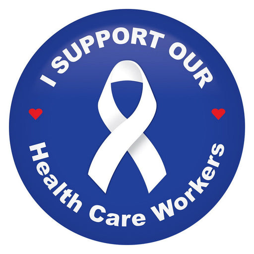 I Support Our Health Care Workers Button – 2" – (1/Card) by Beistle for Patriotic Printed Buttons