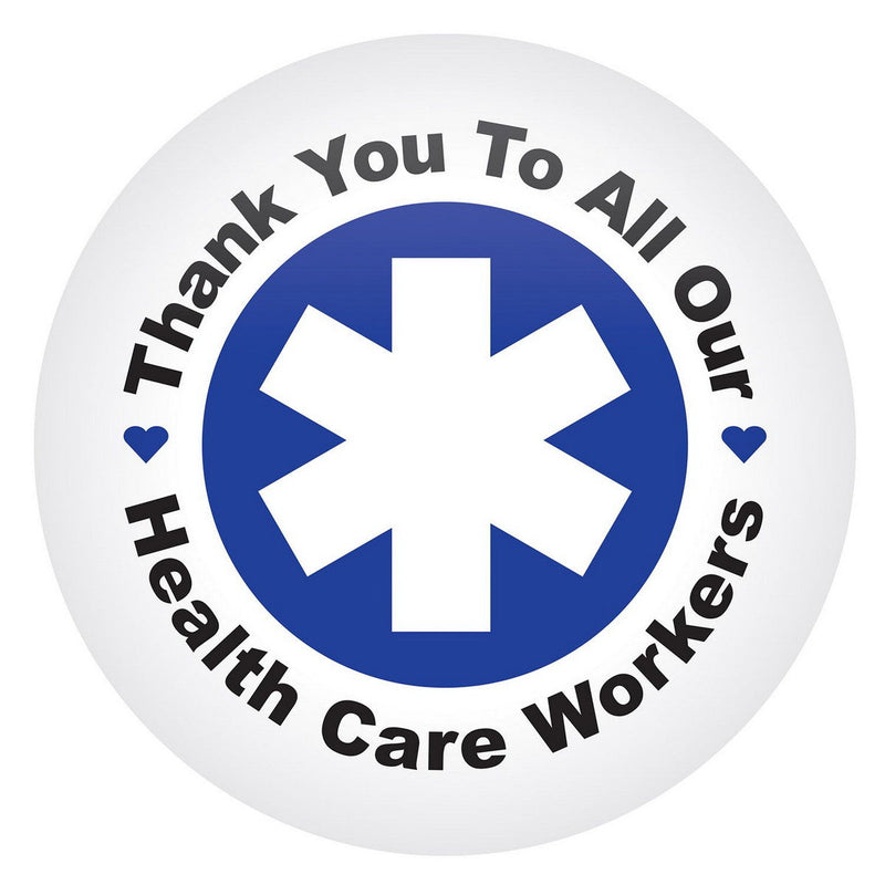 TY To All Our Health Care Workers Button – 2" – (1/Card) by Beistle for Patriotic Printed Buttons