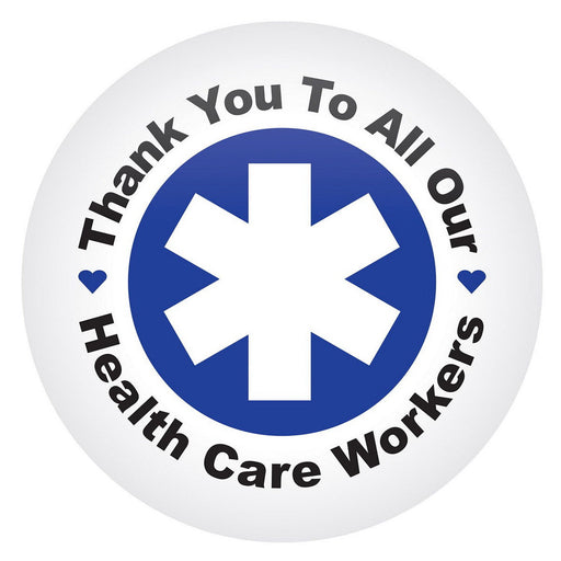 TY To All Our Health Care Workers Button – 2" – (1/Card) by Beistle for Patriotic Printed Buttons