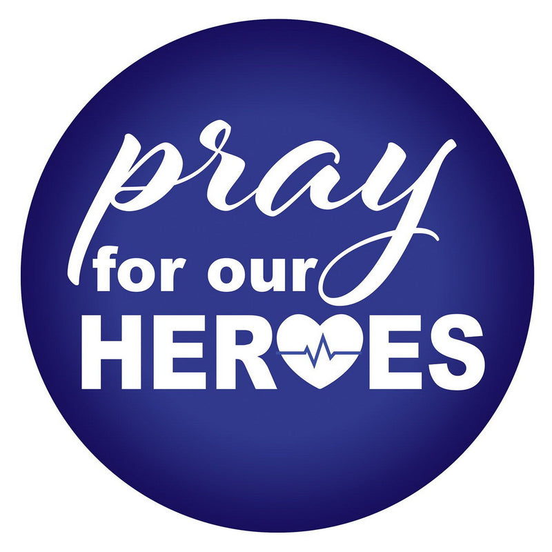Pray For Our Heroes Button – 2" – (1/Card) by Beistle for Patriotic Printed Buttons