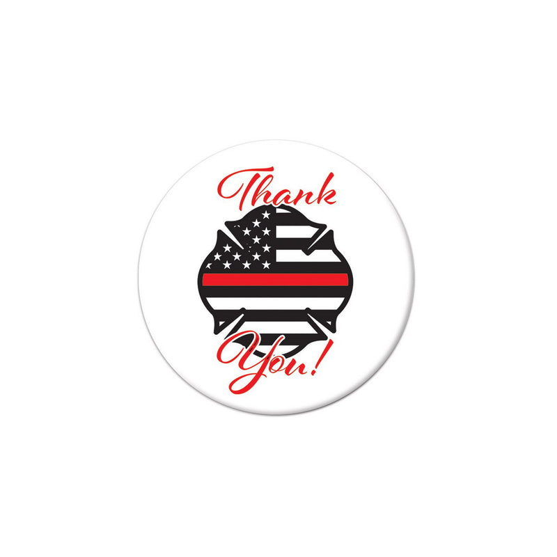 Thank You! Firefighters Button – 2" – (1/Card) by Beistle for Patriotic Printed Buttons