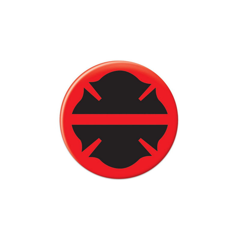 Firefighter Maltese Silhouette Button – 2" – (1/Card) by Beistle for Patriotic Printed Buttons