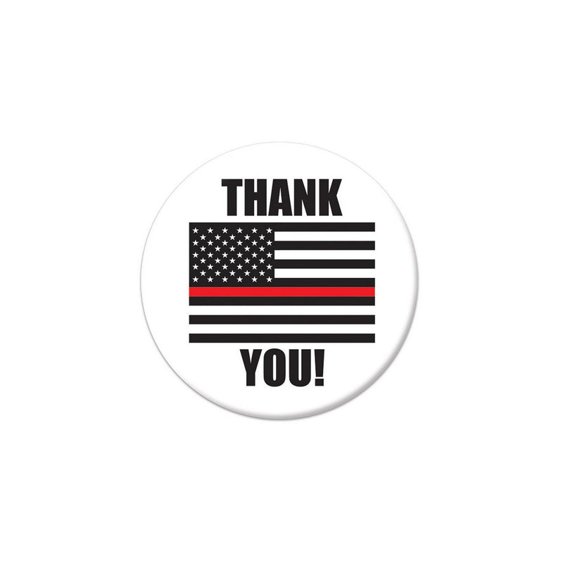 Thank You! Firefighters Button – 2" – (1/Card) by Beistle for Patriotic Printed Buttons