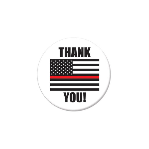 Thank You! Firefighters Button – 2" – (1/Card) by Beistle for Patriotic Printed Buttons