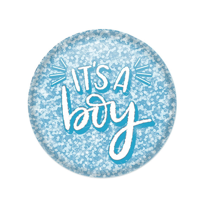 It's A Boy Button – 2" – (1/Card) by Beistle for Baby Shower Printed Buttons