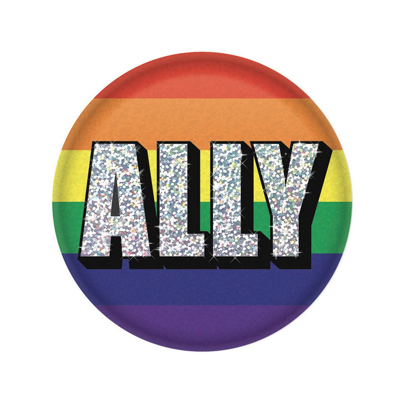 Ally Button – 2" – (1/Card) by Beistle for Rainbow Printed Buttons