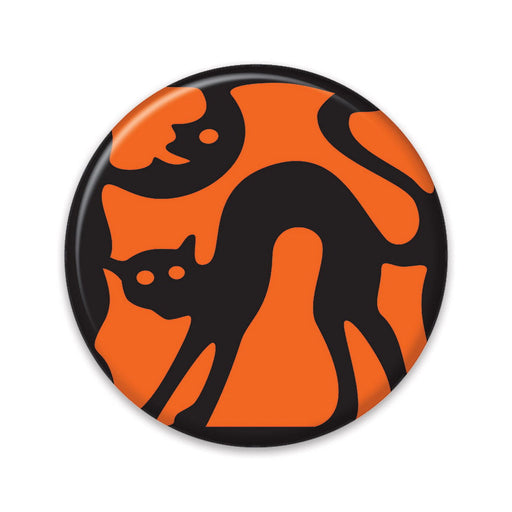 Vintage Halloween Cat Silhouette Button – 2" – (1/Card) by Beistle for Halloween-Vintage Printed Buttons
