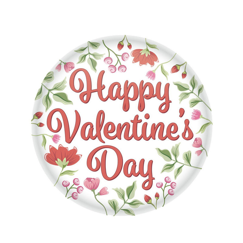Happy Valentine's Day Button – 2" – (1/Card) by Beistle for Valentines Printed Buttons