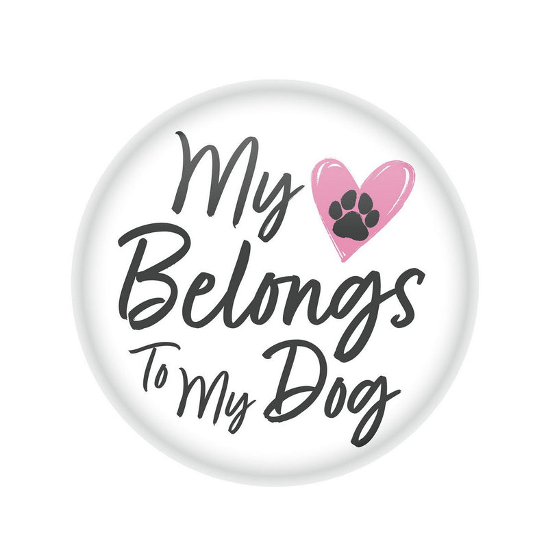 My Heart Belongs To My Dog Button – 2" – (1/Card) by Beistle for Valentines Printed Buttons