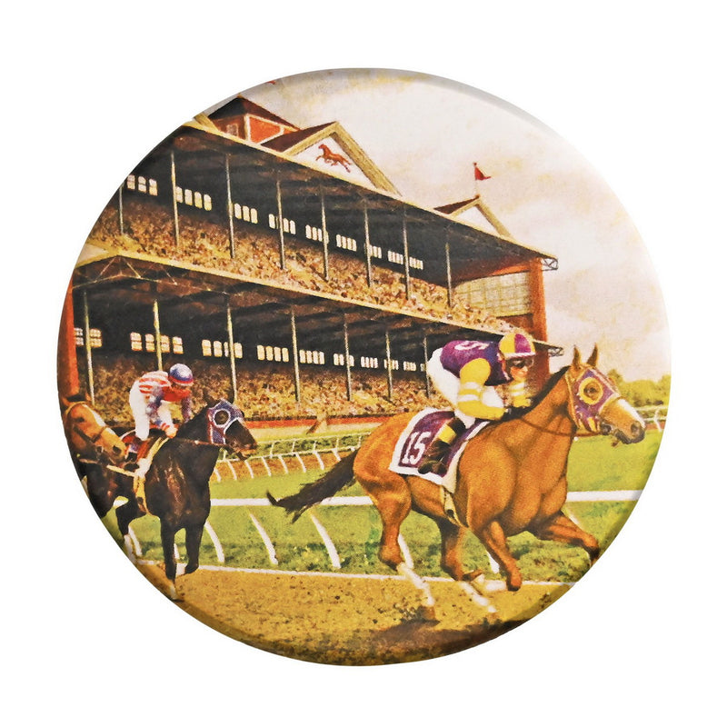 Vintage Horse Racing Button – 2" – (1/Card) by Beistle for Derby Day Printed Buttons