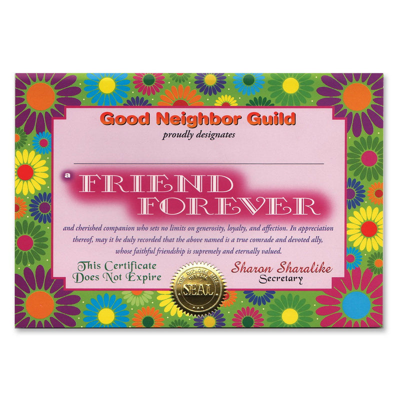 Friend Forever Certificate – 5" x 7" by Beistle for General occasion Certificate Greetings