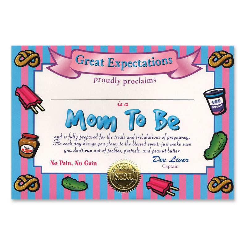 Mom To Be Certificate – 5" x 7" by Beistle for Baby Shower Certificate Greetings