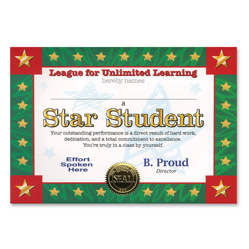 Star Student Certificate – 5" x 7" by Beistle for Educational Certificate Greetings