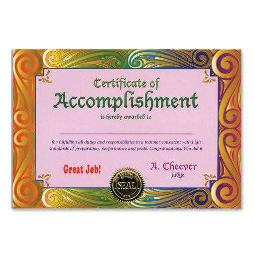 Certificate Of Accomplishment – 5" x 7" by Beistle for Educational Certificate Greetings