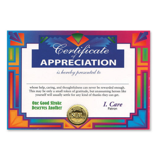 Certificate Of Appreciation – 5" x 7" by Beistle for General occasion Certificate Greetings