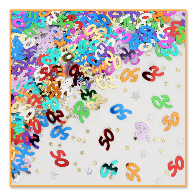 50 & Stars Confetti – (½ Oz/Pkg) by Beistle for Age-specific birthday Diploma Mill Confetti
