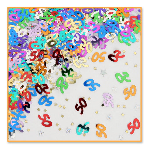 50 & Stars Confetti – (½ Oz/Pkg) by Beistle for Age-specific birthday Diploma Mill Confetti