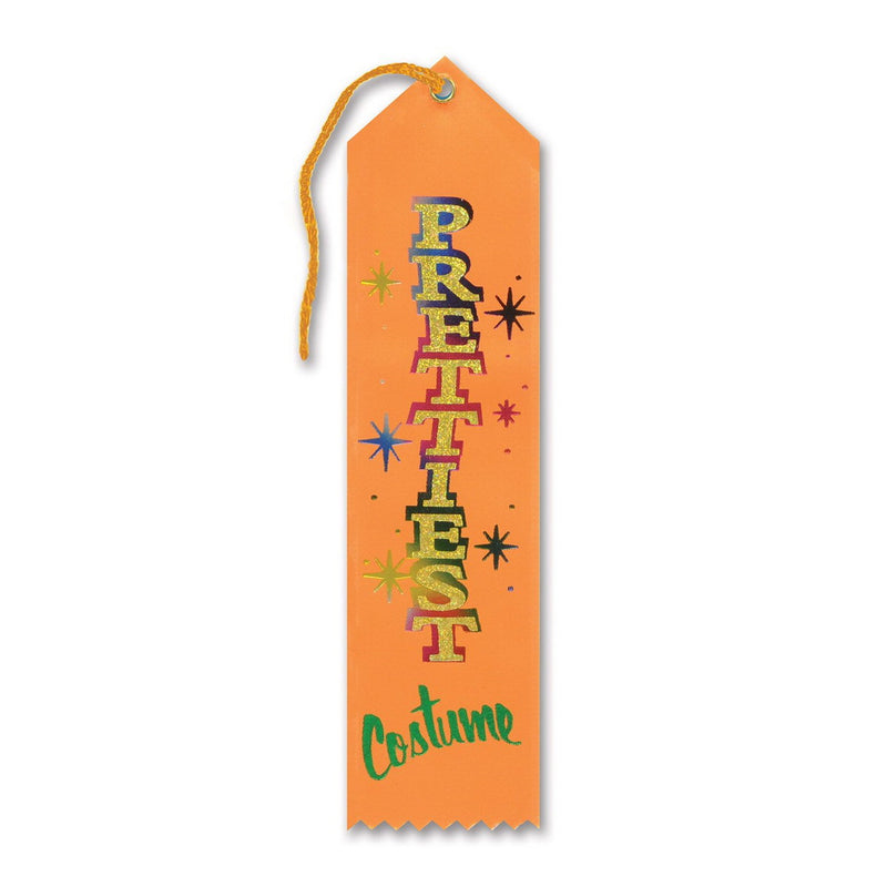 Prettiest Costume Award Ribbon – 2" x 8" by Beistle for Halloween Award Ribbons