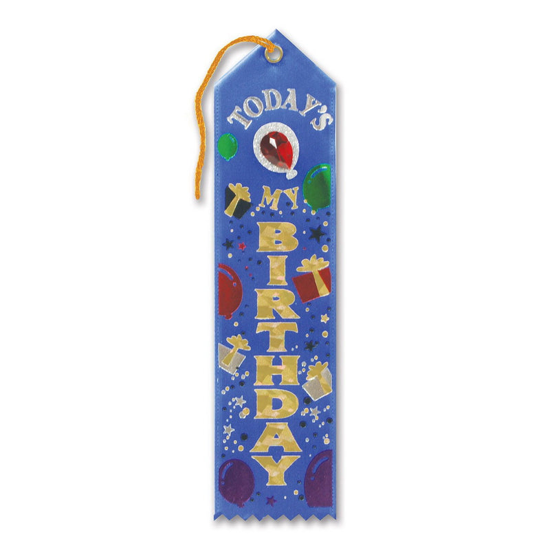 Today's My Birthday Jeweled Ribbon – 2" x 8" by Beistle Award Ribbons