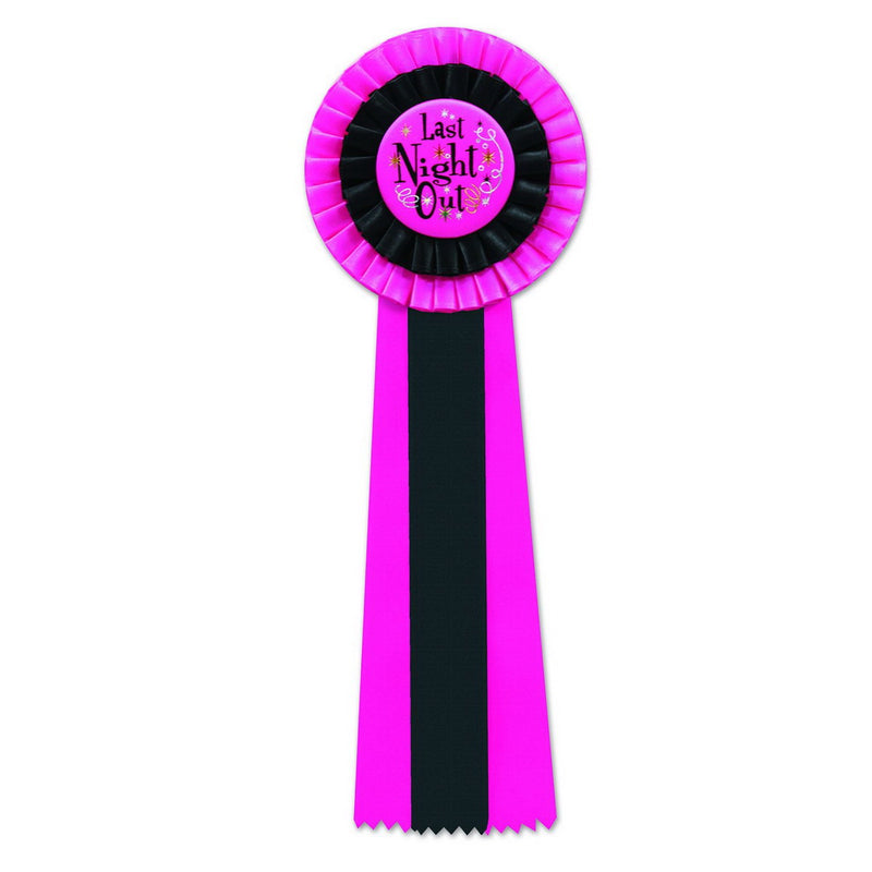 Last Night Out Deluxe Rosette – 4½" x 13½" by Beistle for Bachelorette Deluxe Rosettes