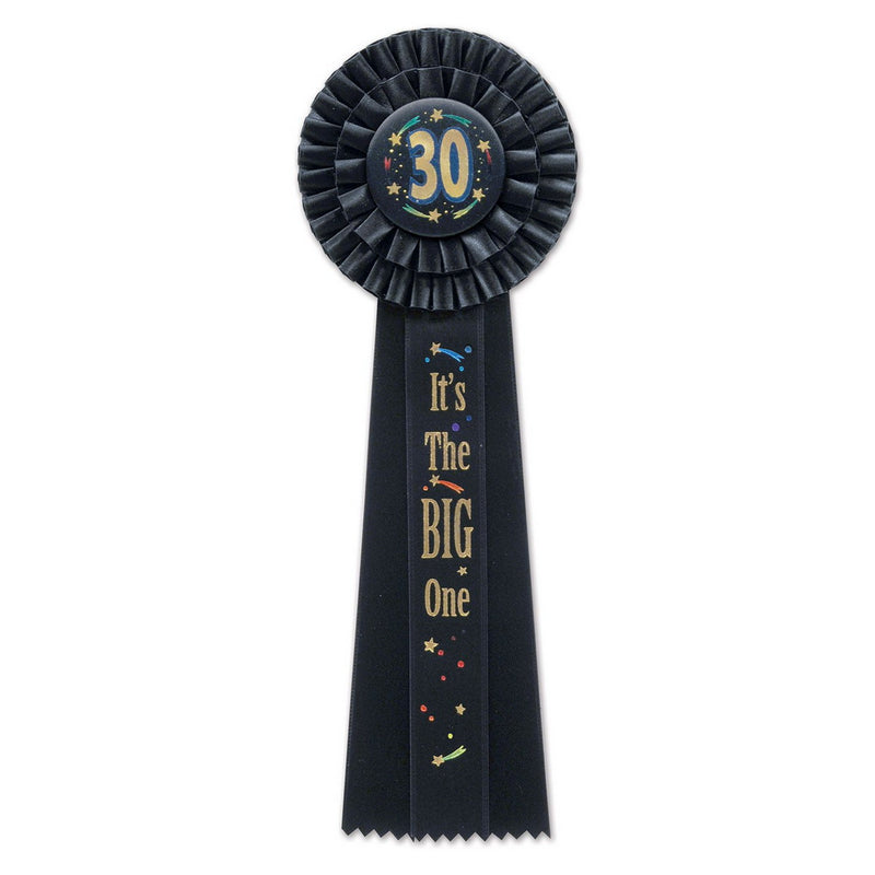 30 It's The Big One Deluxe Rosette – 4½" x 13½" by Beistle for Over-The-Hill Deluxe Rosettes