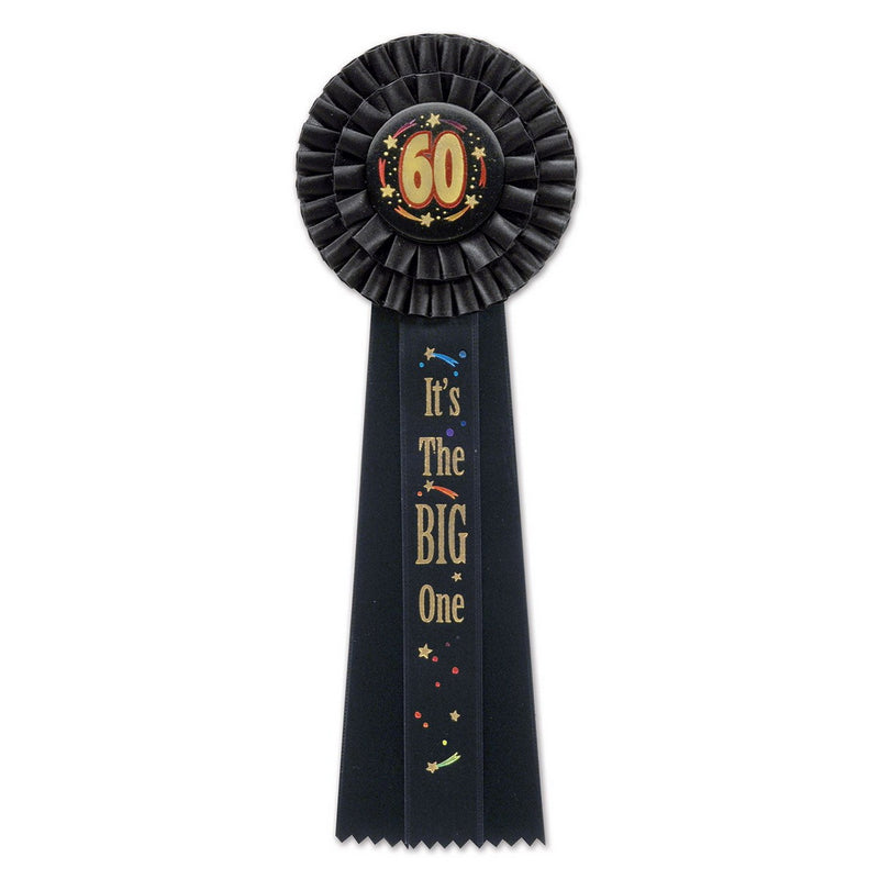 60 It's The Big One Deluxe Rosette – 4½" x 13½" by Beistle for Over-The-Hill Deluxe Rosettes