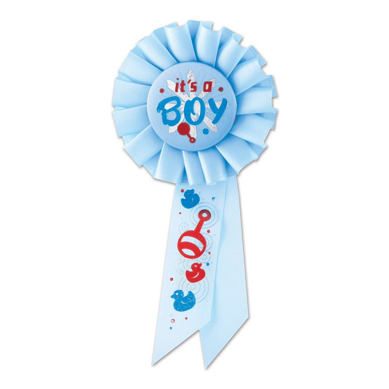 It's A Boy Rosette – 3¼" x 6½" by Beistle for Baby Shower Rosettes