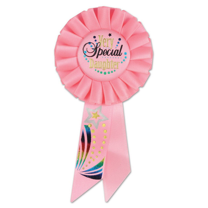 Very Special Daughter Rosette – 3¼" x 6½" by Beistle for General occasion Rosettes