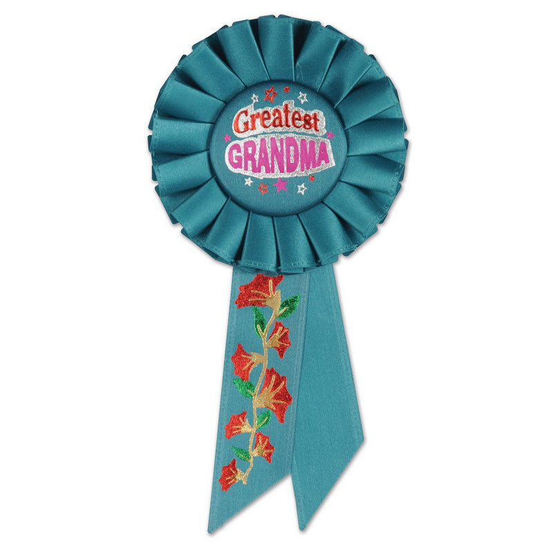 Greatest Grandma Rosette – 3¼" x 6½" by Beistle for Mothers and Fathers Day Rosettes