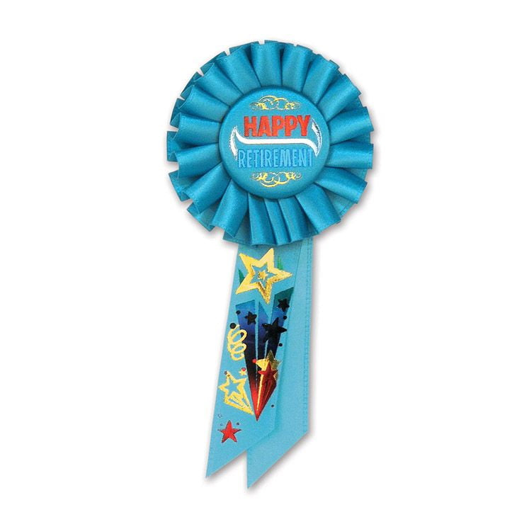 Happy Retirement Rosette – 3¼" x 6½" by Beistle Rosettes